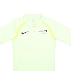 NIKE Mens Cream & Yellow Referee Short Sleeve Polo Shirt S Swiss Unihockey