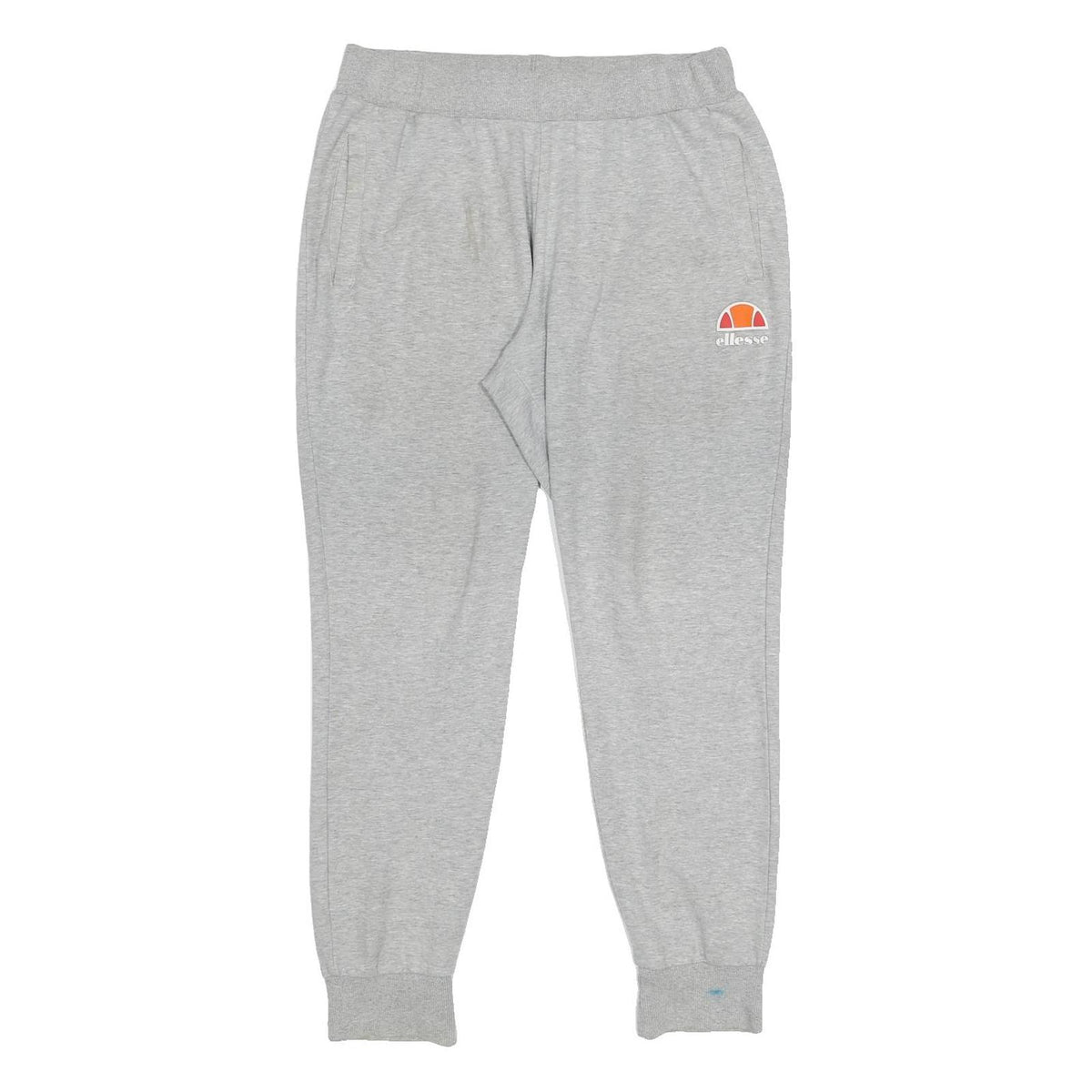 ELLESSE Womens Joggers Grey Cotton Blend Slim Tapered UK 12 W28 L27 Casual Wear
