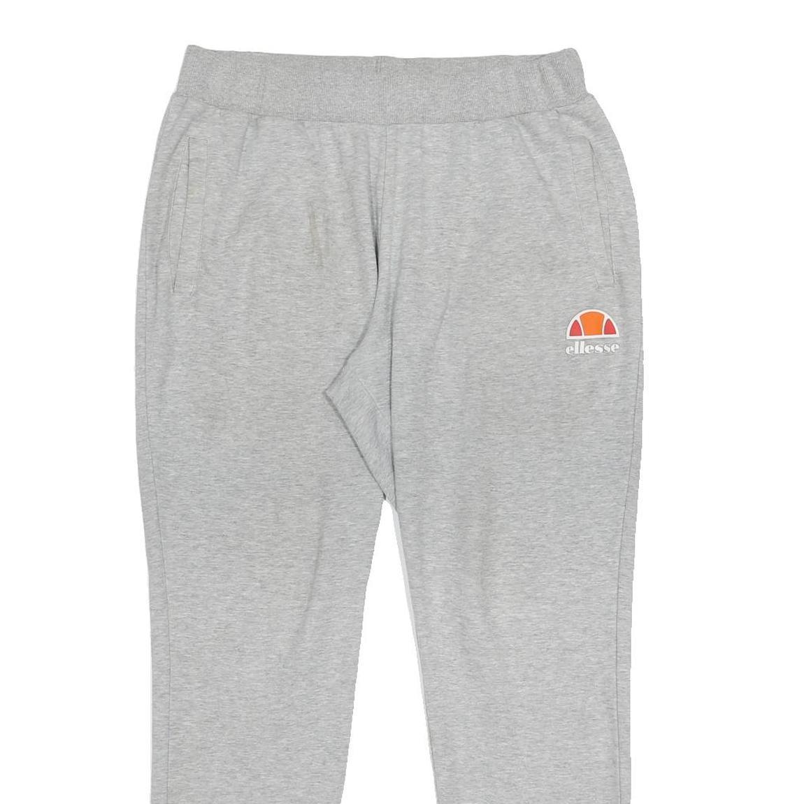ELLESSE Womens Joggers Grey Cotton Blend Slim Tapered UK 12 W28 L27 Casual Wear