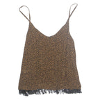HAYS Womens Camisole Vest Brown V-Neck Animal Print S