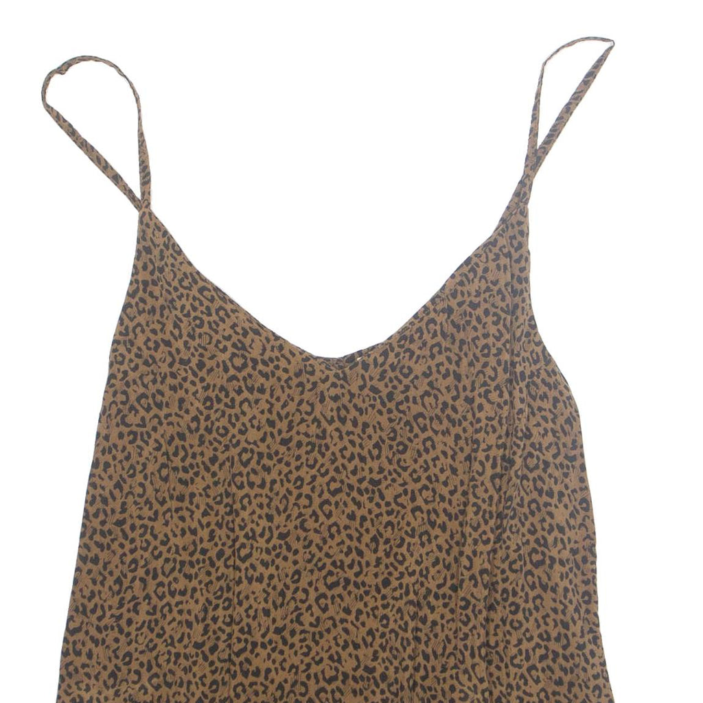 HAYS Womens Camisole Vest Brown V-Neck Animal Print S