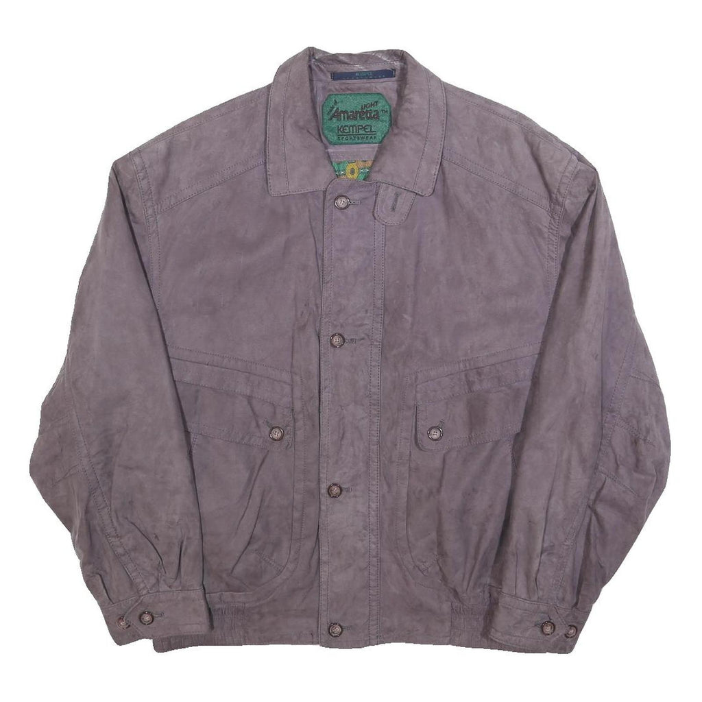 KEMPEL Mens Grey Jacket M Polyester Blend Button Closure Casual Classic