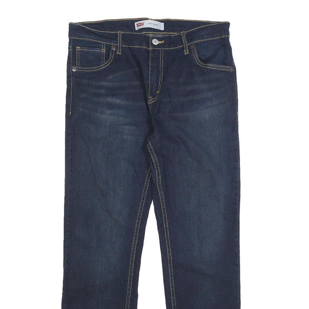 LEVI'S 511 Slim Boys Jeans Blue Slim Denim Medium W30 L30 Cotton Blend Zip