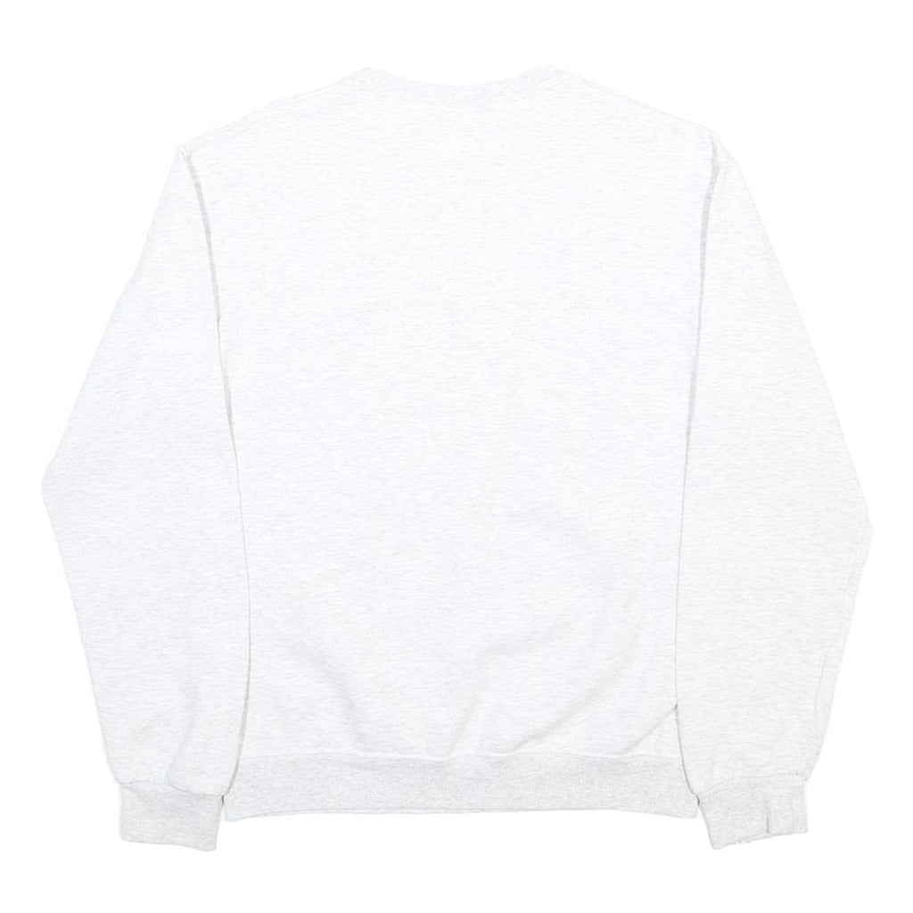 Mens White Sweatshirt Kingdom Workers Basketball Print Crew Neck S Cotton Blend