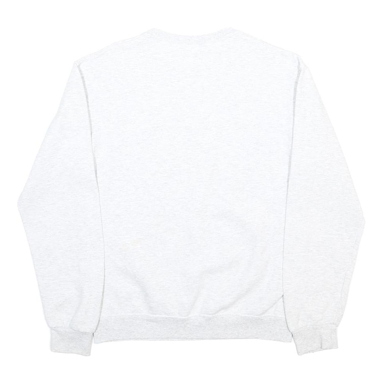 Mens White Sweatshirt Kingdom Workers Basketball Print Crew Neck S Cotton Blend