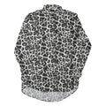 ZARA Womens Black White Leopard Print Shirt Long Sleeve Button Neck M Animal