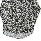 ZARA Womens Black White Leopard Print Shirt Long Sleeve Button Neck M Animal