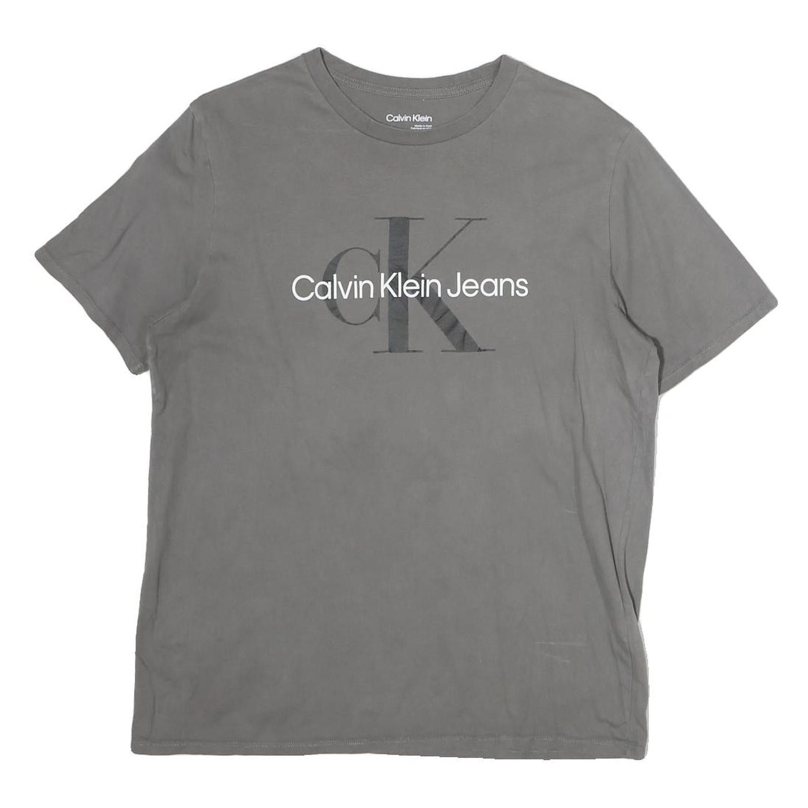 CALVIN KLEIN JEANS Mens Grey Graphic T-Shirt M Short Sleeve Crew Neck Casual