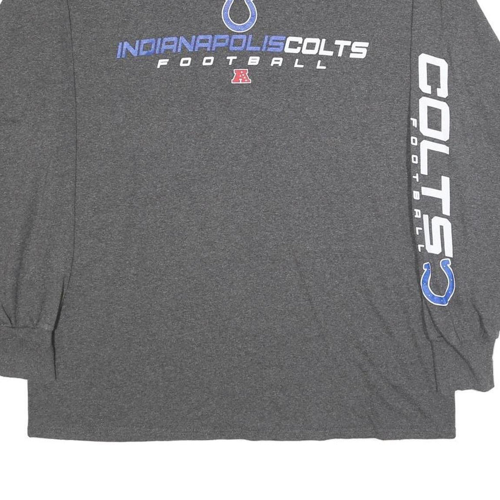 MAJESTIC Mens Grey Indianapolis Colts Football Long Sleeve Crew Neck XL T-Shirt