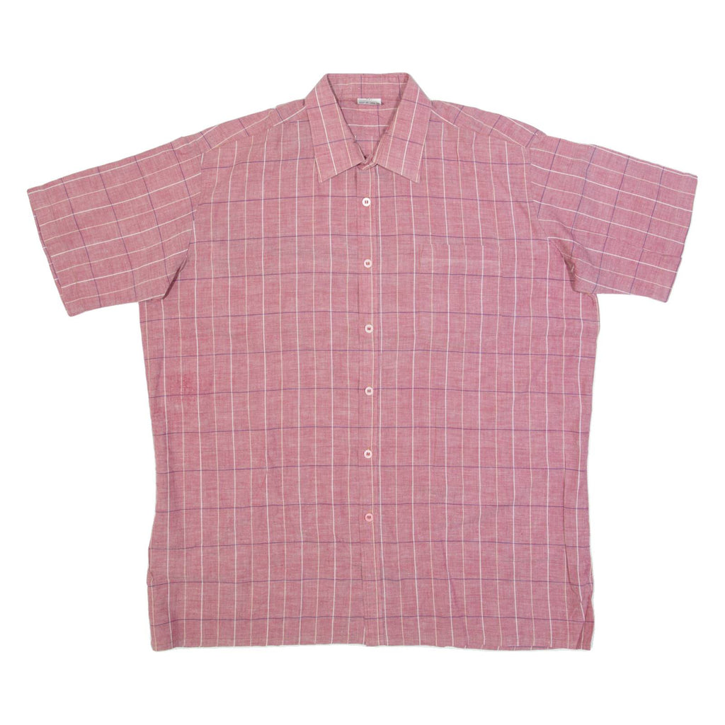 Mens Shirt Maroon Check L