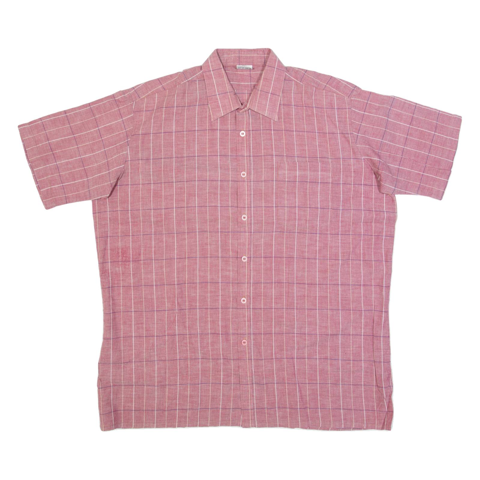 Mens Shirt Maroon Check L