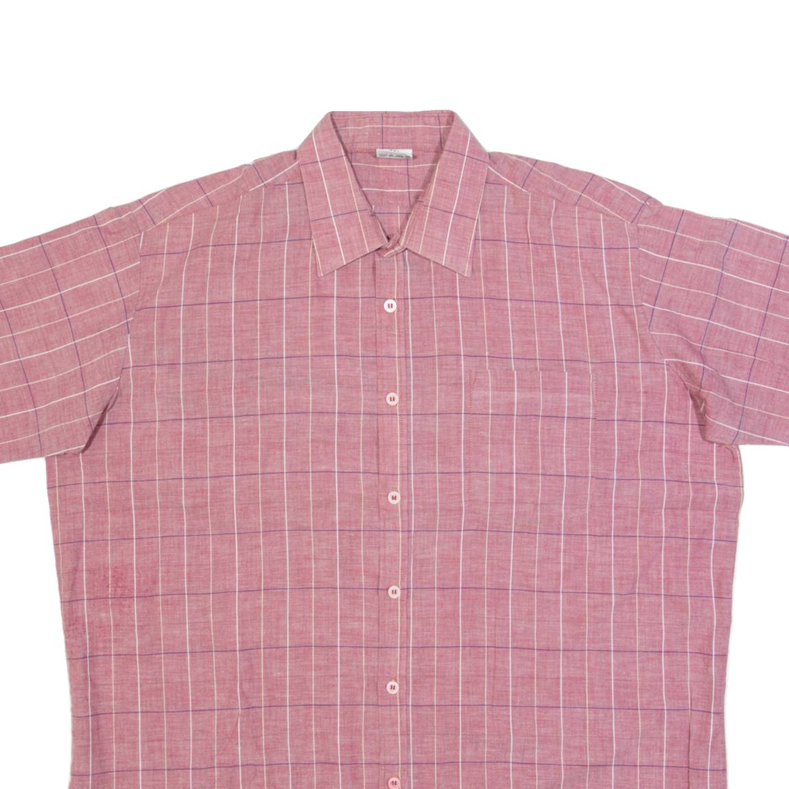 Mens Shirt Maroon Check L