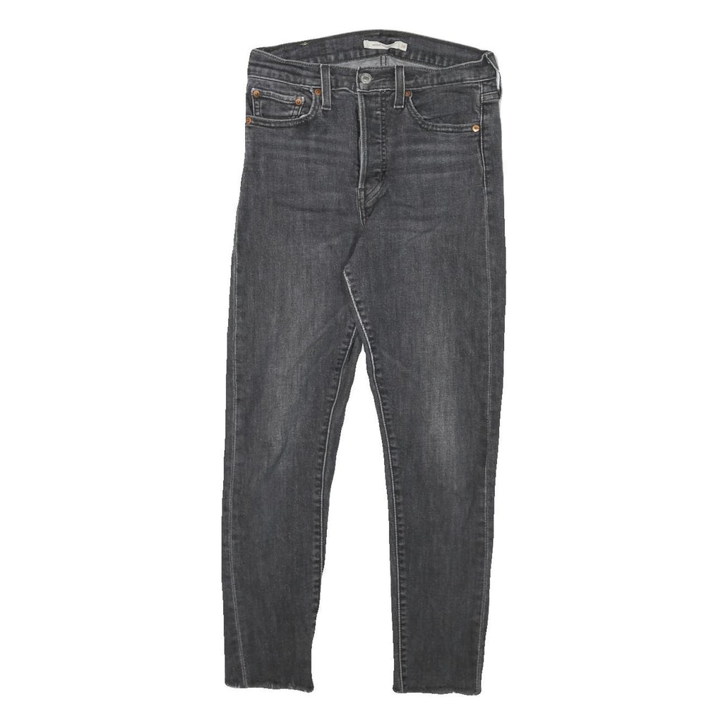 LEVI'S Womens Slim Black Denim Skinny Jeans W27 L25 Button Closure Casual