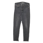 LEVI'S Womens Slim Black Denim Skinny Jeans W27 L25 Button Closure Casual