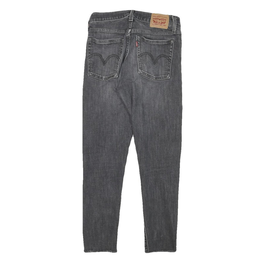 LEVI'S Womens Slim Black Denim Skinny Jeans W27 L25 Button Closure Casual