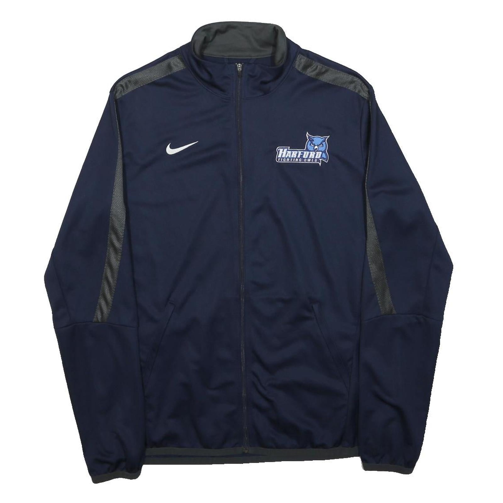 NIKE Mens Navy Blue Track Jacket M Polyester Sportswear Gym Zip Up Casual