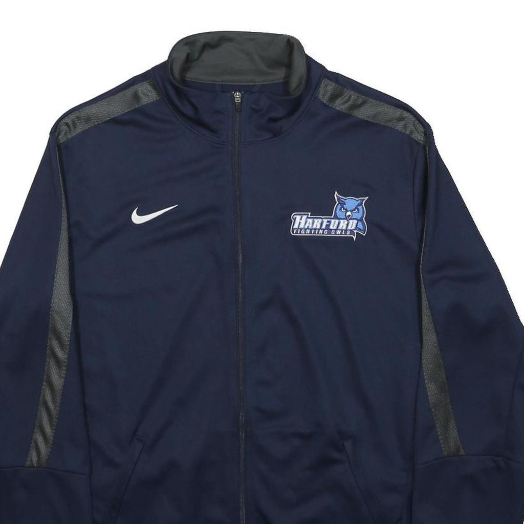 NIKE Mens Navy Blue Track Jacket M Polyester Sportswear Gym Zip Up Casual