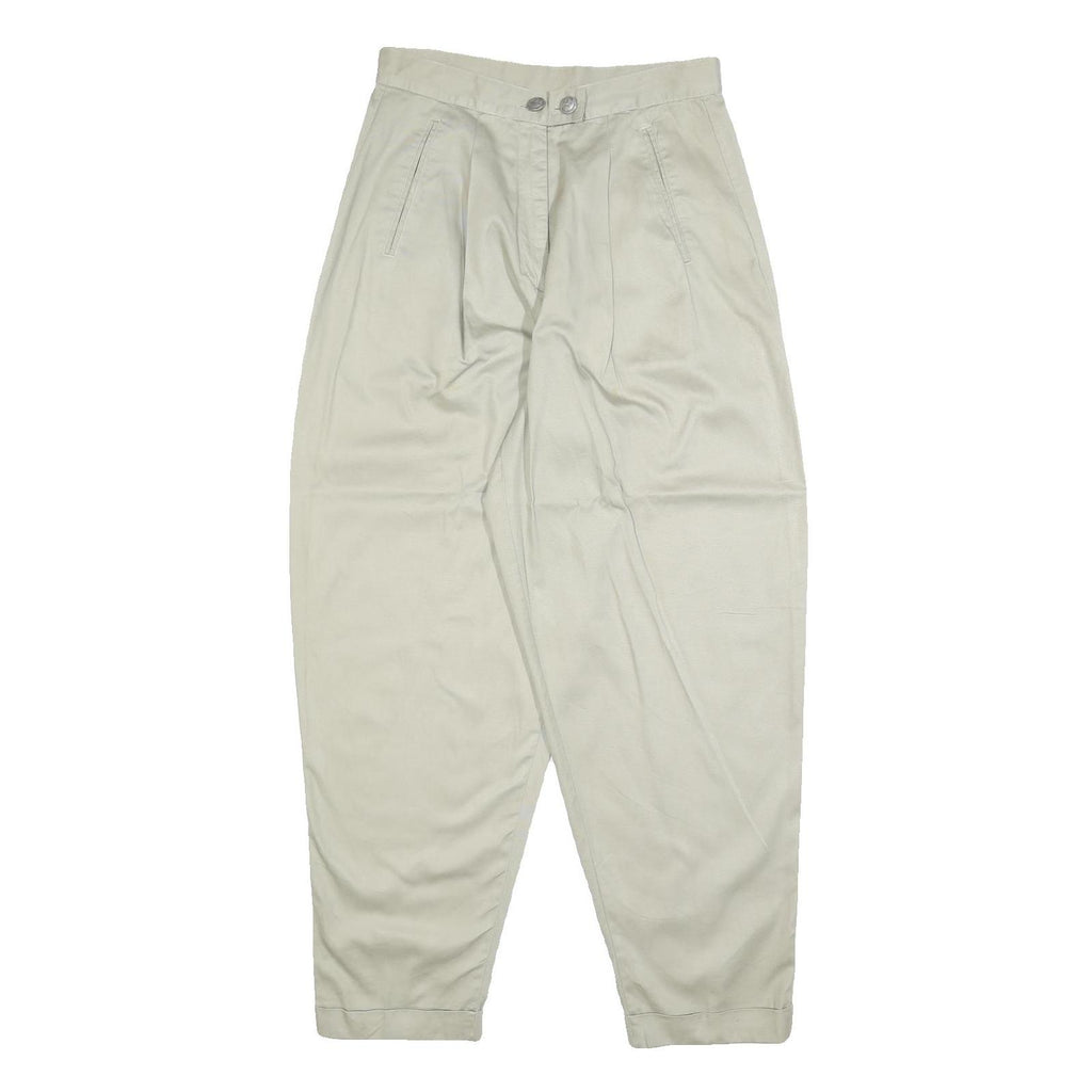 FORENZA Womens Cotton Beige Relaxed Tapered Trousers W30 L30 Casual Comfort