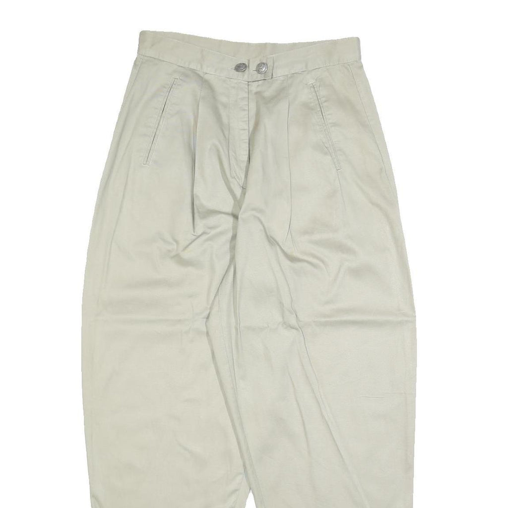 FORENZA Womens Cotton Beige Relaxed Tapered Trousers W30 L30 Casual Comfort