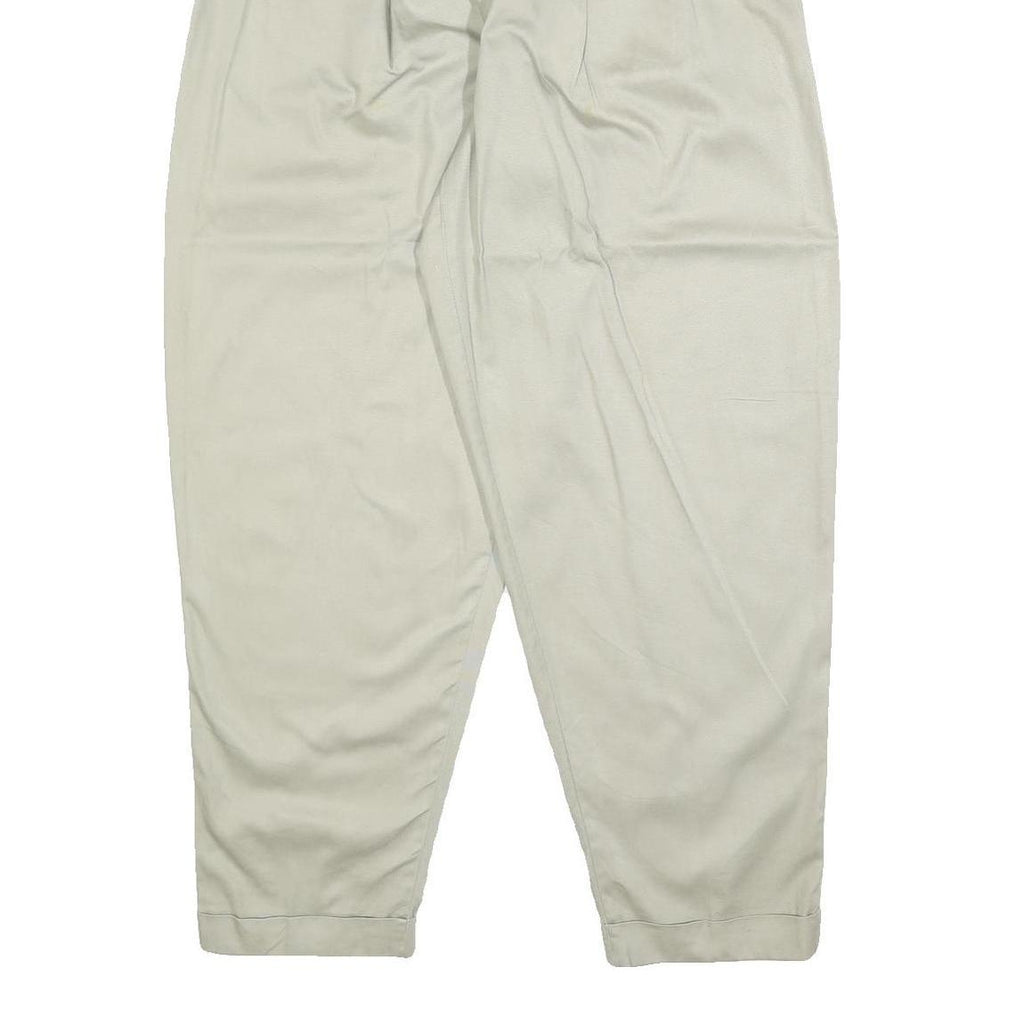 FORENZA Womens Cotton Beige Relaxed Tapered Trousers W30 L30 Casual Comfort