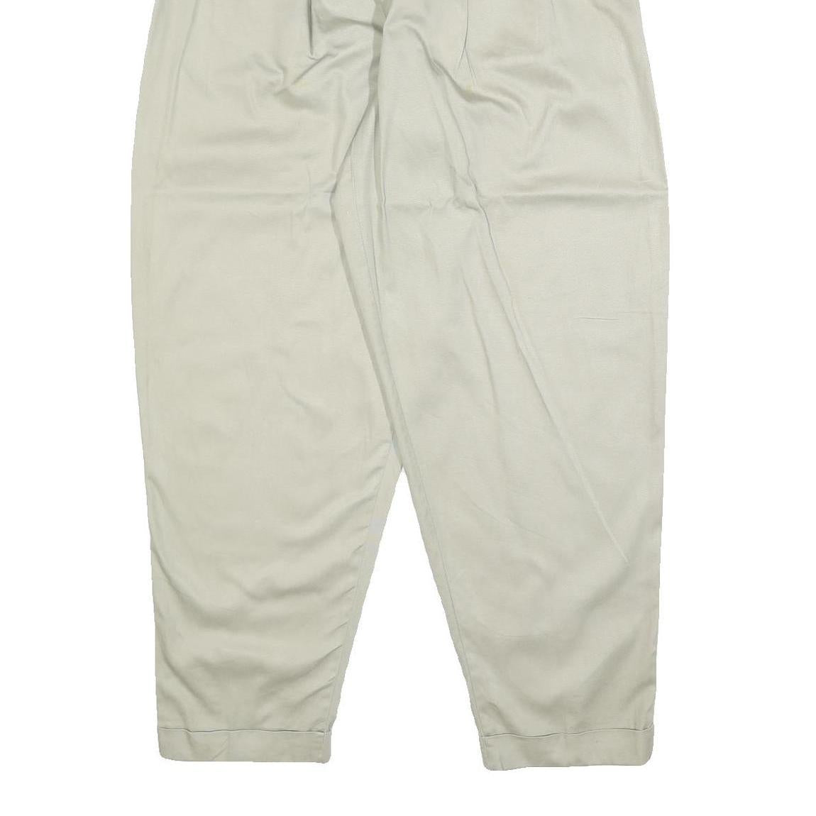 FORENZA Womens Cotton Beige Relaxed Tapered Trousers W30 L30 Casual Comfort