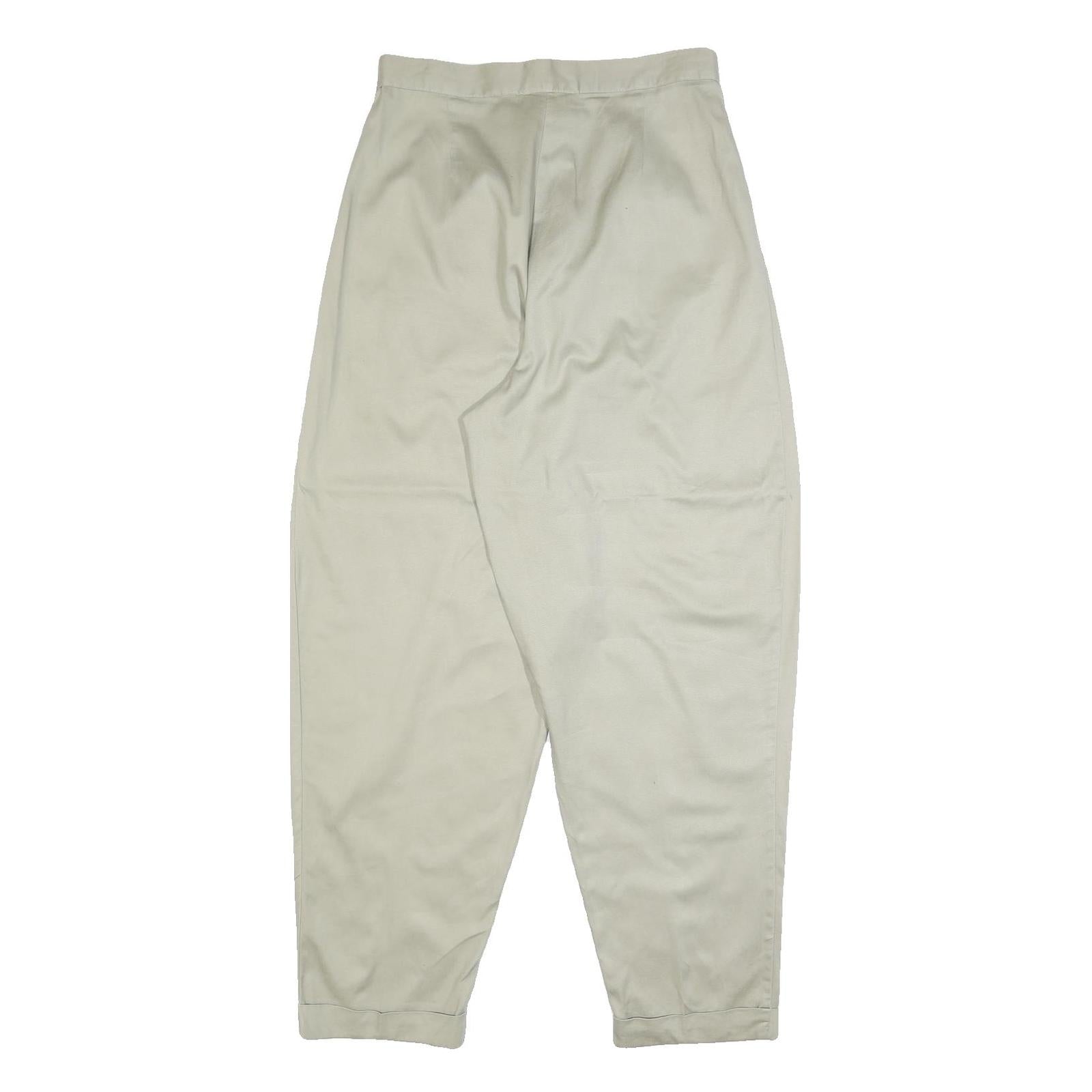 FORENZA Womens Cotton Beige Relaxed Tapered Trousers W30 L30 Casual Comfort