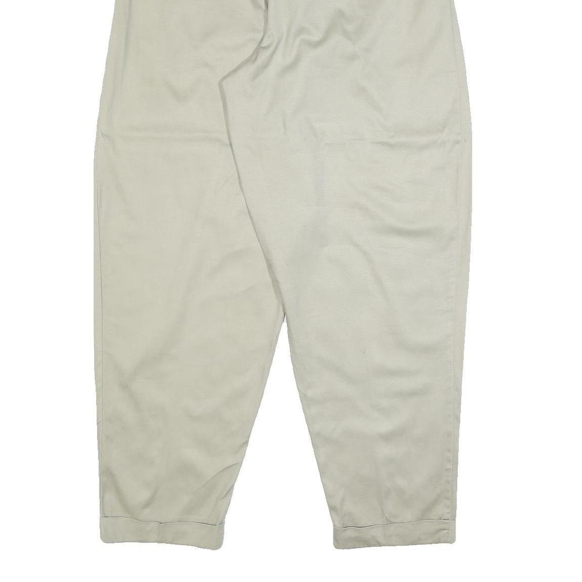 FORENZA Womens Cotton Beige Relaxed Tapered Trousers W30 L30 Casual Comfort