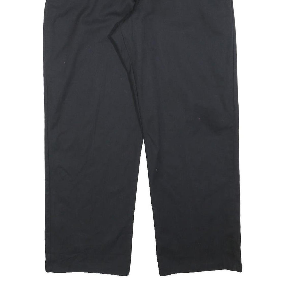 DICKIES Mens Black Regular Fit Straight Trousers Cotton Blend Zip W38 L30