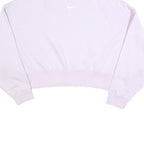 NIKE Womens Lilac Purple Crew Neck M Small Swoosh Logo Cropped Sweatshirt