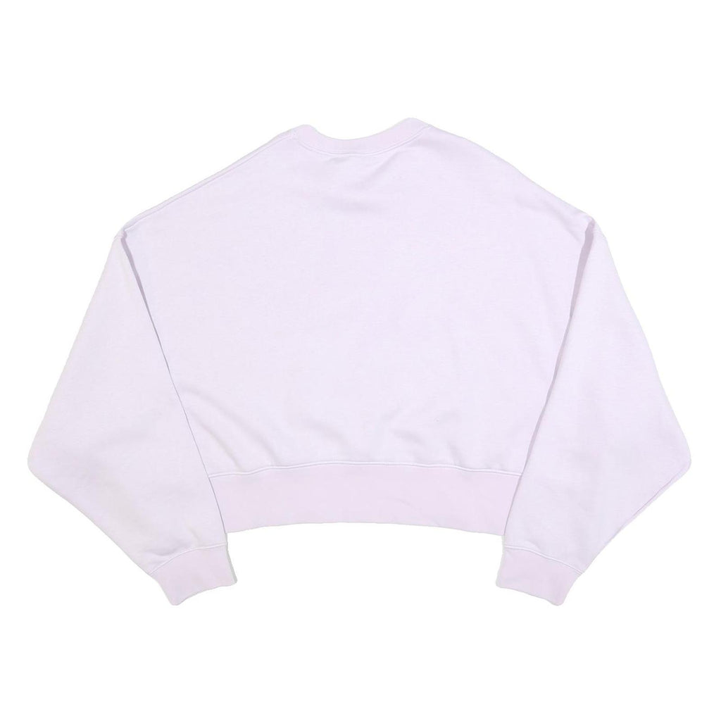 NIKE Womens Lilac Purple Crew Neck M Small Swoosh Logo Cropped Sweatshirt