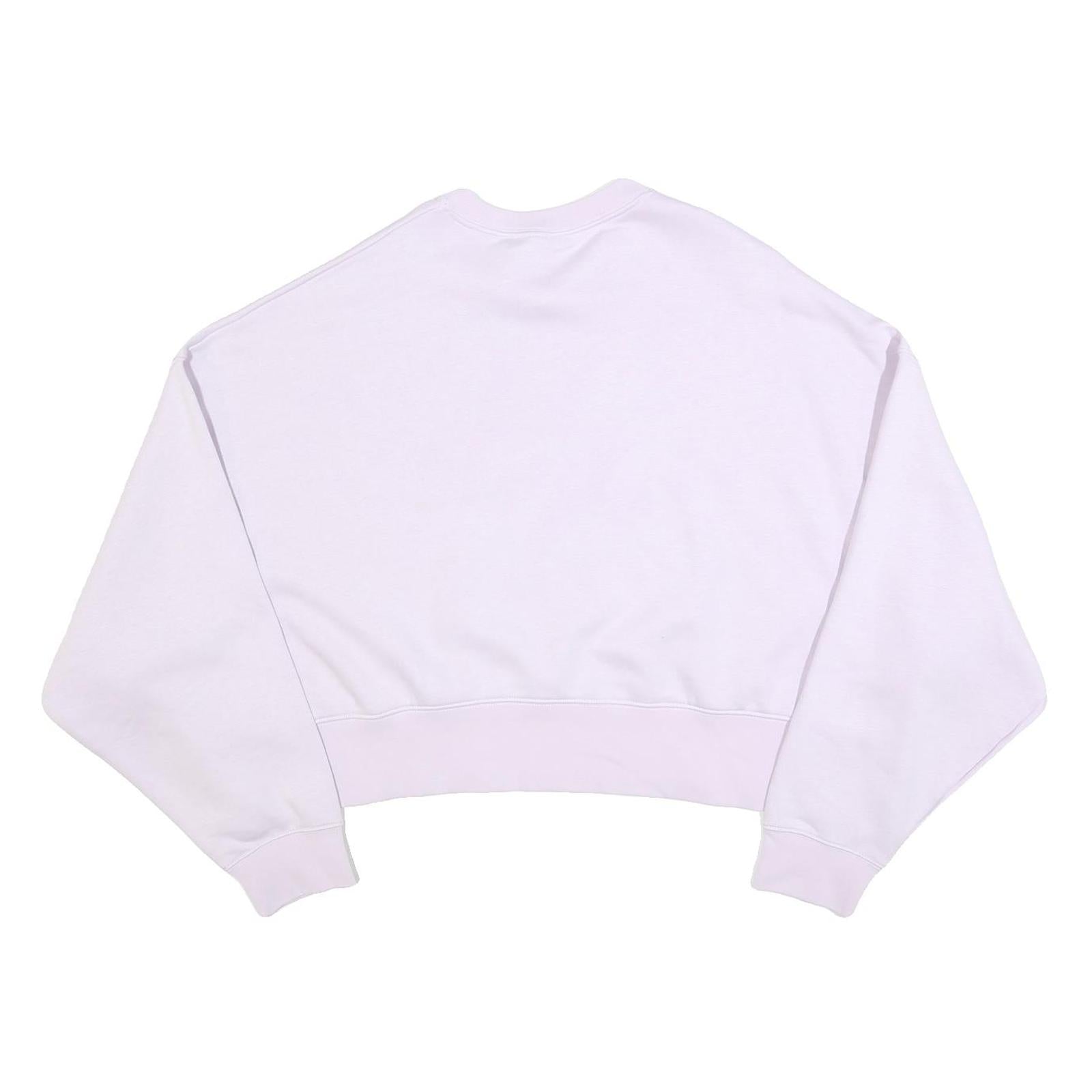 NIKE Womens Lilac Purple Crew Neck M Small Swoosh Logo Cropped Sweatshirt