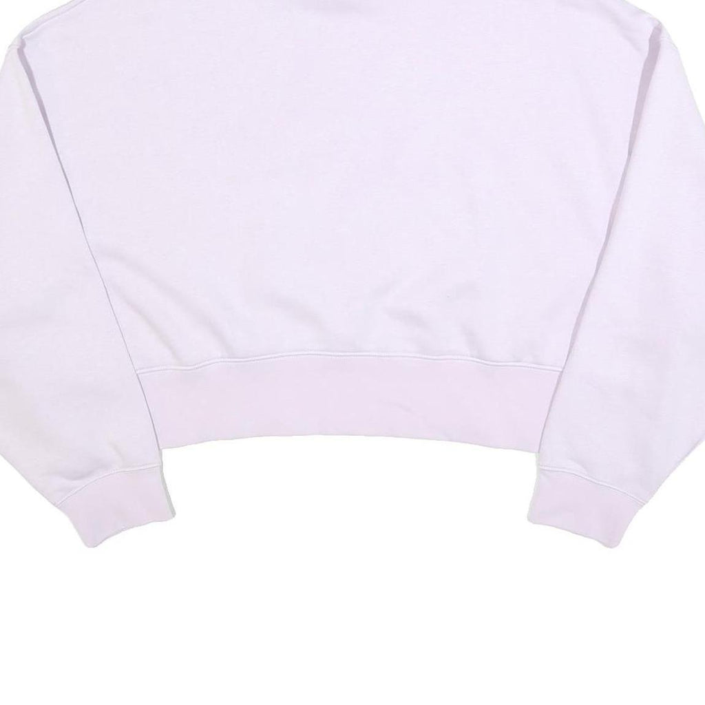 NIKE Womens Lilac Purple Crew Neck M Small Swoosh Logo Cropped Sweatshirt