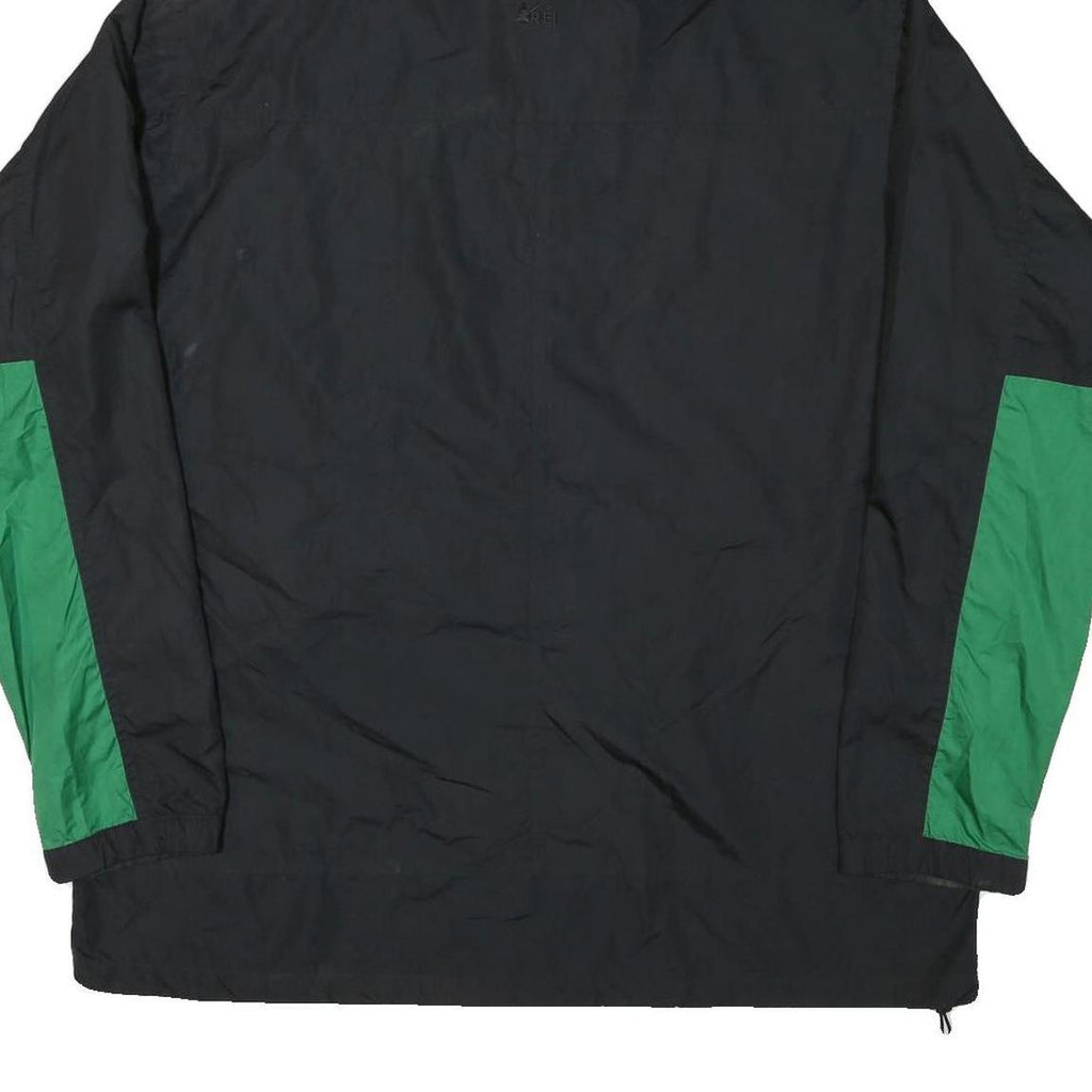 REI Mens Black & Green Outdoor Jacket 3XL Polyester Blend Zip Hooded Casual