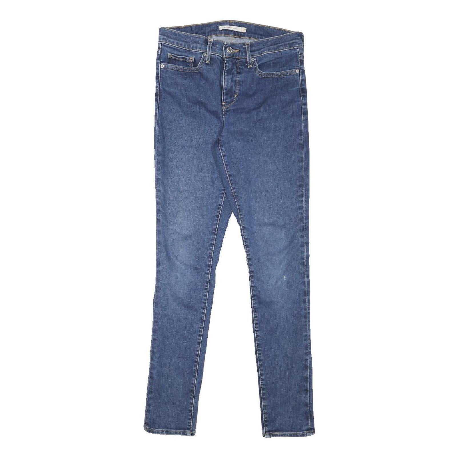 LEVI'S Womens Blue Slim Skinny Denim Jeans Zip W26 L28 Classic Comfort