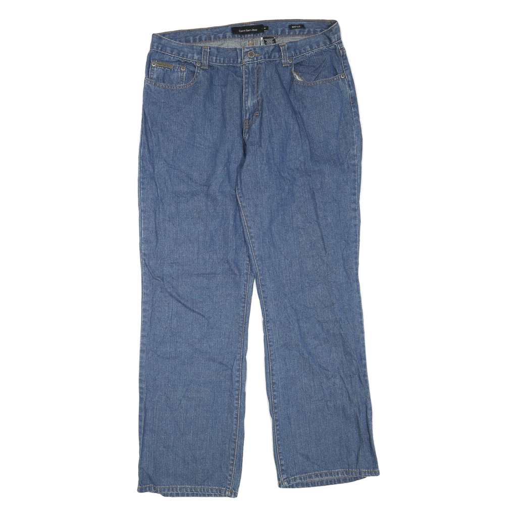 CALVIN KLEIN JEANS Womens Regular Fit Blue Denim Straight Jeans W33 L30 Casual