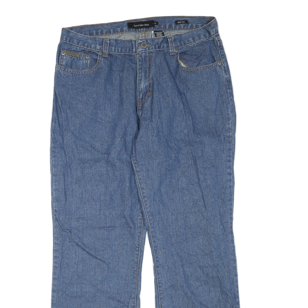 CALVIN KLEIN JEANS Womens Regular Fit Blue Denim Straight Jeans W33 L30 Casual