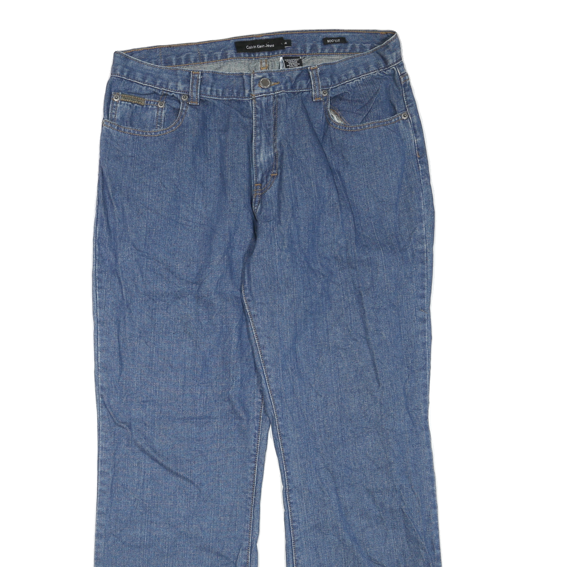 CALVIN KLEIN JEANS Womens Regular Fit Blue Denim Straight Jeans W33 L30 Casual