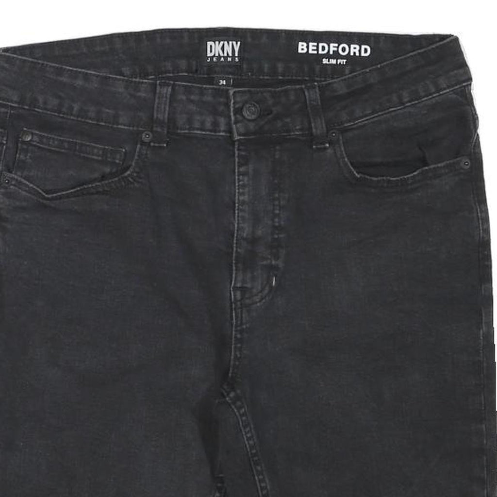 DKNY Womens Shorts Black Bedford Slim Fit L W32 Denim Casual Stylish