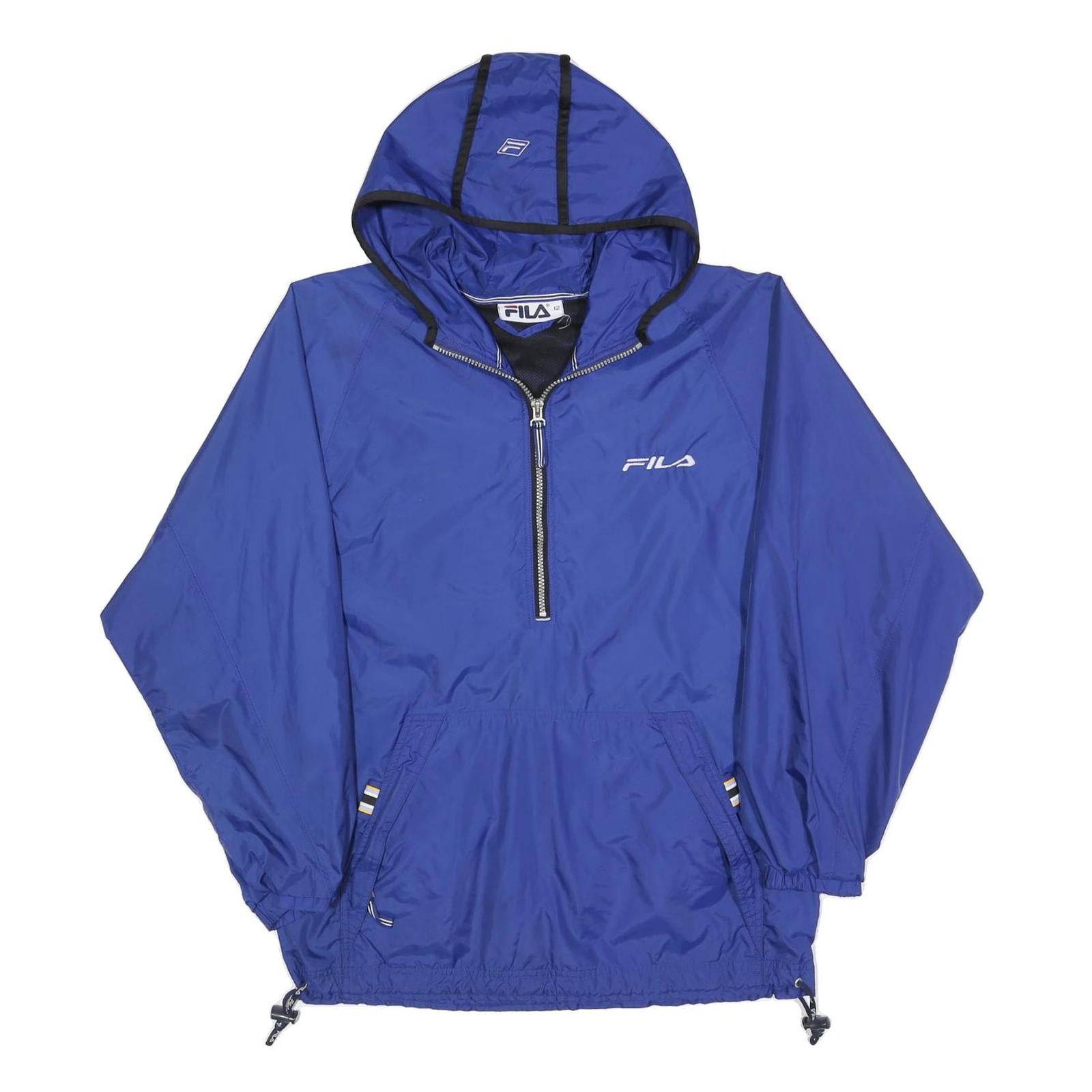 FILA Womens Blue Zip Hooded Jacket M Polyester Blend Lightweight Sportswear