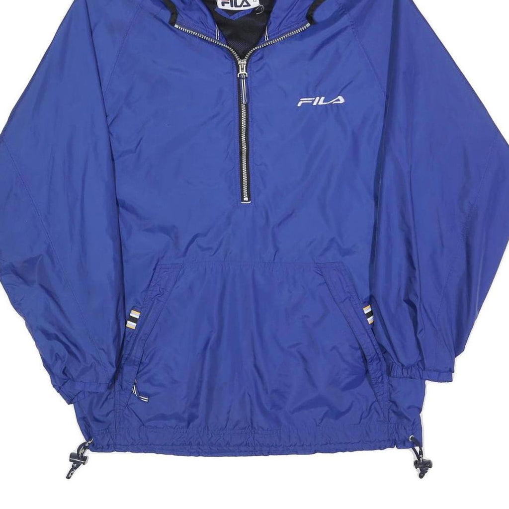 FILA Womens Blue Zip Hooded Jacket M Polyester Blend Lightweight Sportswear