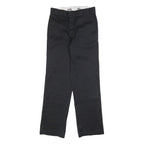 DICKIES Mens Black Regular Fit Straight Leg Cotton Blend Trousers W30 L32