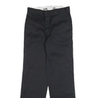 DICKIES Mens Black Regular Fit Straight Leg Cotton Blend Trousers W30 L32