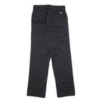 DICKIES Mens Black Regular Fit Straight Leg Cotton Blend Trousers W30 L32