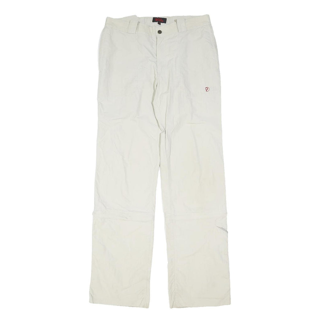 FJALLRAVEN Mens Polyamide White Regular Trousers W33 L36 Outdoor Hiking Zip