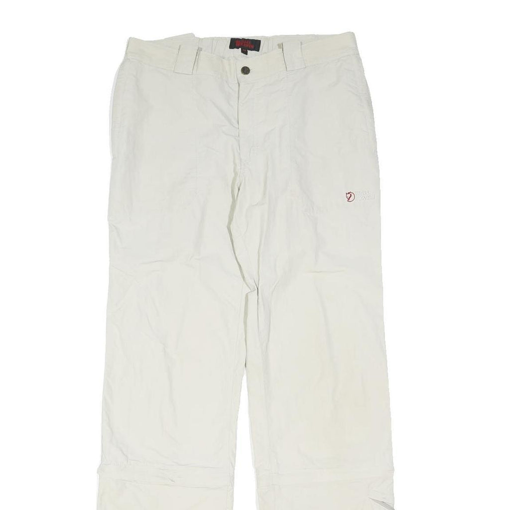 FJALLRAVEN Mens Polyamide White Regular Trousers W33 L36 Outdoor Hiking Zip