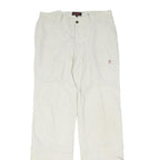 FJALLRAVEN Mens Polyamide White Regular Trousers W33 L36 Outdoor Hiking Zip