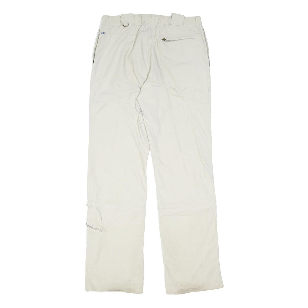 FJALLRAVEN Mens Polyamide White Regular Trousers W33 L36 Outdoor Hiking Zip