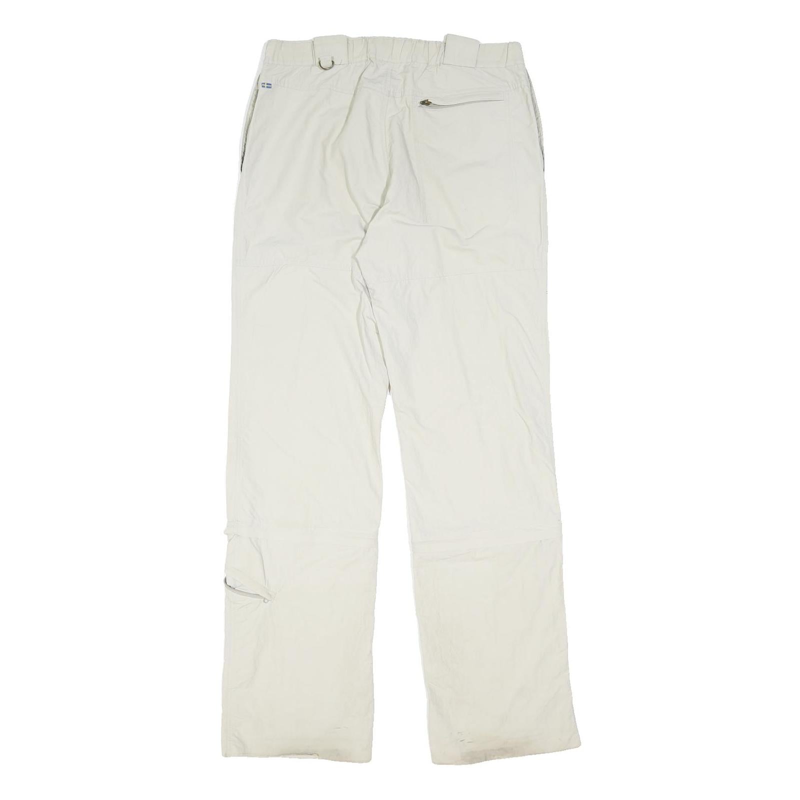 FJALLRAVEN Mens Polyamide White Regular Trousers W33 L36 Outdoor Hiking Zip