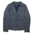 WEEKEND MAX MARA Womens Blue Cotton Blend Floral Jacket UK 14 Button Closure