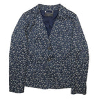 WEEKEND MAX MARA Womens Blue Cotton Blend Floral Jacket UK 14 Button Closure